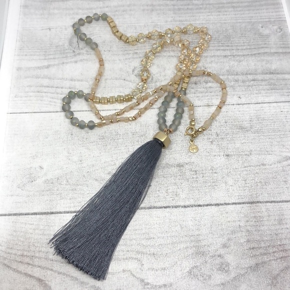 Curated bundle layered look Loft and More necklaces long extra long tassel beads - Picture 5 of 8